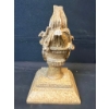Image 4 : Carved Stone Statue with Detailed Headdress on Square Base