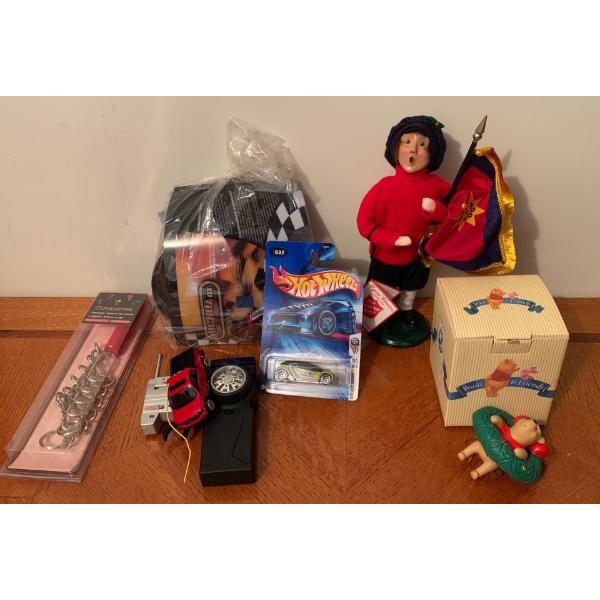 Mini RC Car, Catacombs Puzzle, Hot Wheels, Salvation Army Figure, Winnie the Pooh Ornament 