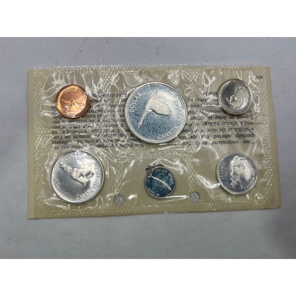 1967 Uncirculated Canadian 6 Coin Set 80% Silver 43.1g