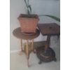 Image 3 : Tables- Oval Black: 23 W, 14 D, 23 T,  Mirror 22 X 31, Natural "Snake" Houseplant- Pot 10 X 10, 8 T