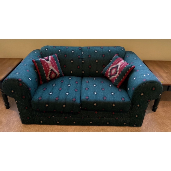 Green Love Seat - 68W, 35D, 30T 