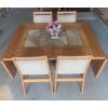 Image 3 : Danish Teak Dining Table with Ceramic Tile Inlays and Four Chairs