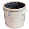 Image 1 : Stoneware Three Gallon Crock and Glazed Whiskey Jug