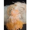 Image 5 : Hand-Made Headpiece with Pleated Ribbon, Feathers, and Floral Accents
