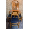 Image 1 : MCM Chair Fair - Teak w/ PU Leather Upholstery & Walnut Spindle Chair 32T 