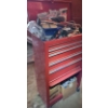 Image 1 : Red Metal Toolbox 22 W, 12 D, 39 T w/ Casters, Contents Included as Shown