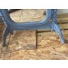 Image 4 : Blue Painted Wooden Cheval Mirror with Turned Posts