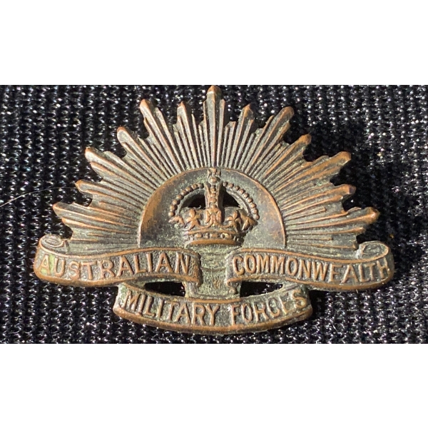 Australian Commonwealth Military Forces Rising Sun Hat Badge