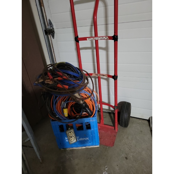 Heavy Duty Dolly w/ Cords Galore - Ext Cords Booster Cables & More