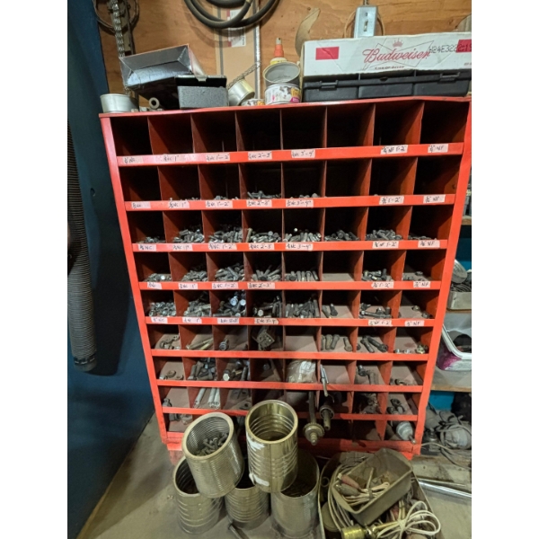 Solid steel BoltBin with all contents hundreds of dollars worth of nuts and bolts in every size incl