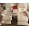 Image 8 : White Upholstered Reclining Two Seater Loveseat w/ Controlled Electric Reclining & Cup Holders  Well