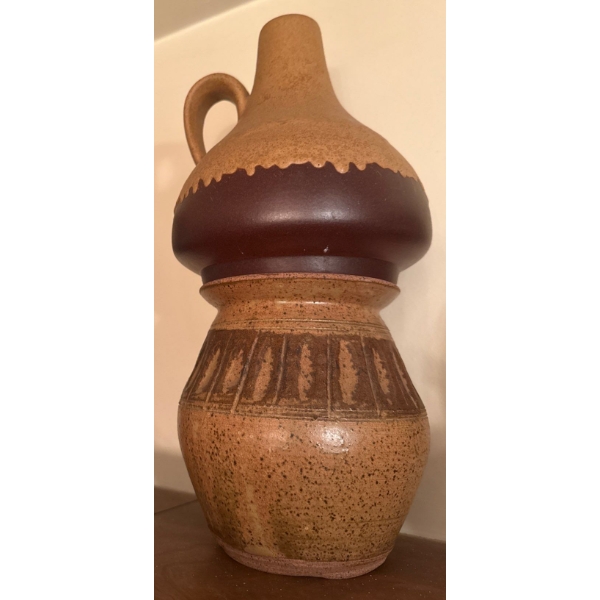 W. Germany's Mid Century Fat Lava Pottery - 2 Vessels Stacked 10"Tall