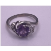 Image 1 : One Lady's Synthetic Gemstone Ring 10K WG; Ring Weighs 3.0g 
