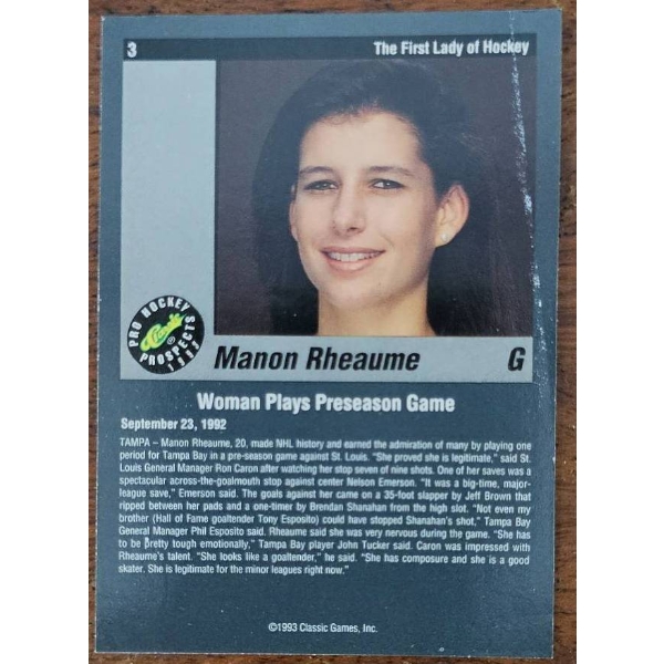 Manon Rheaume Memorabilia: Posters and Trading Card