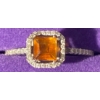 Image 2 : Ben Moss Citrine Diamond Ring 18K White Gold Band 0.355 ct 2.4 Grams