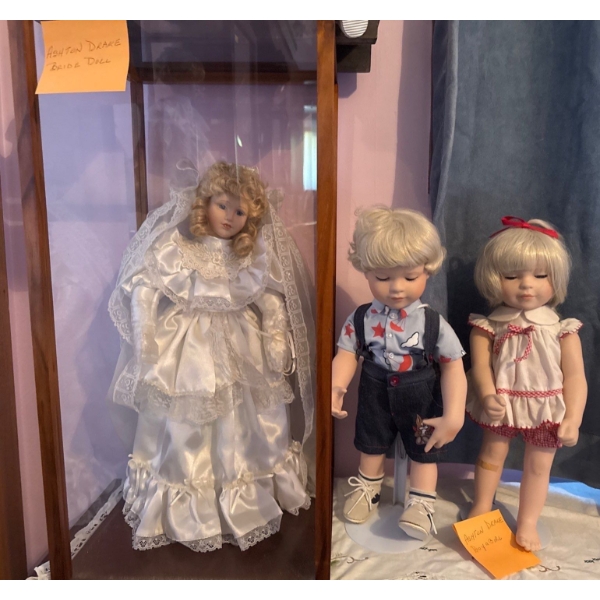 The Hamilton Collection Dolls of Boy & Girl, New Shoes, w/ Ashton Drake Bride Doll (19T) 