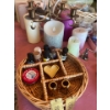 Image 3 :  large collection of candles, candle holders, and baskets. Include sense for your candles, as well a