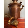 Image 2 : Russian Solid Hand Carved Metal Samovar w/ Metal Kettle  