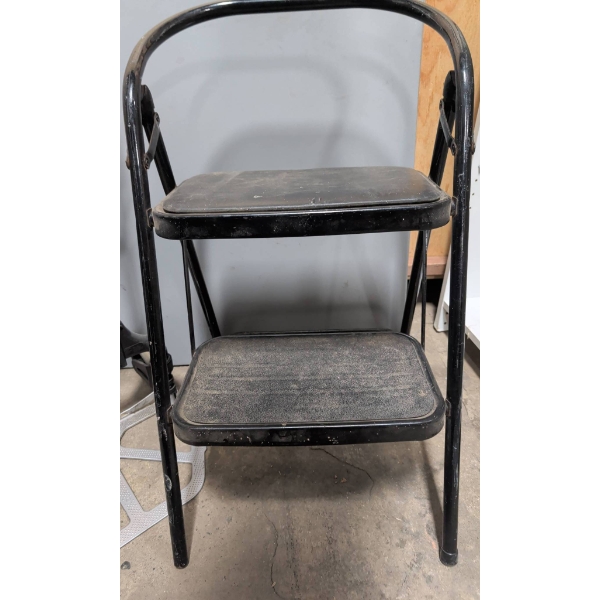 Utility Equipment: Magna Cart Folding Hand Truck, Two-Step Folding Ladder, and Folding Table