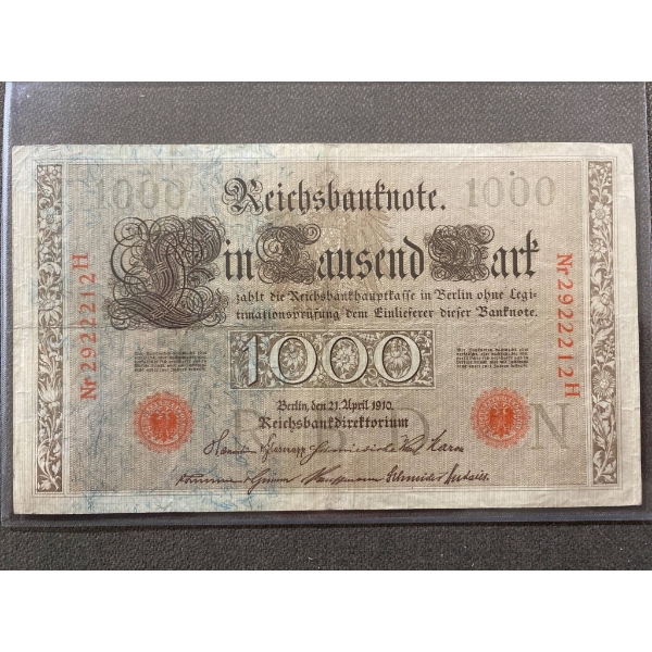 1922 German 1,000 Mark Banknote, Reichsbanknote Issue
