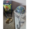 Image 1 : Garden Decor: Solar Lantern w/ Flowers, Hummingbird Feeder, Mosaic Ball on Stand (All New)