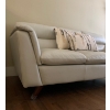 Image 2 : Beautiful Genuine Leather 3 Seat Sofa 87x40x35 Taupe 