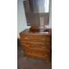 Image 1 : Vintage Wooden 3 Drawer Dresser: 32 W, 16 D, 34 T D and Attached Mirror 26 X 30