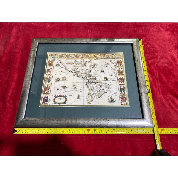 America Nova Tabula Reproduction (15" x 10.75" Inches Before Frame)