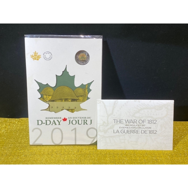 2019 Remember D-Day Coin Set and War of 1812 Commemorative Uncirculated Coin Set