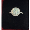 Image 1 : 2ct GRA Certified Round Brilliant Cut Moissanite with 35 Round Cut CZ's set in 925 Silver Ring