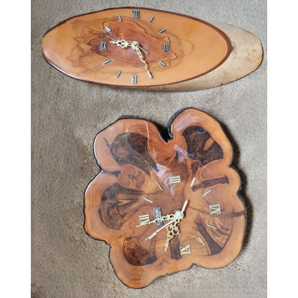 Battery Operated Wooden Clocks, Made in Alberta 16 X 6, 12 X 12