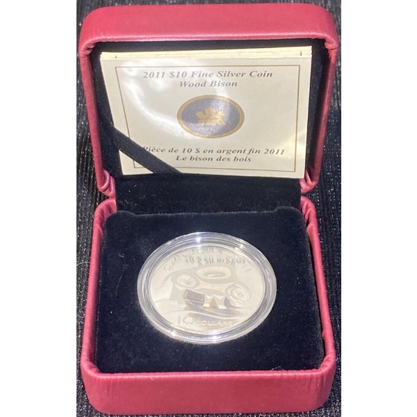 2011 $10 Wood Bison Fine Silver Coin 15.87 Grams