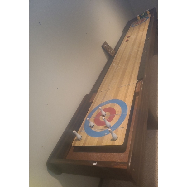 Shuffleboard/ Tabletop Bowling Table 158 W, 29 D, 33 T