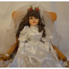 Image 2 : Porcelain Doll in White on a Rocking Chair (Chair Needs TLC) - 26T