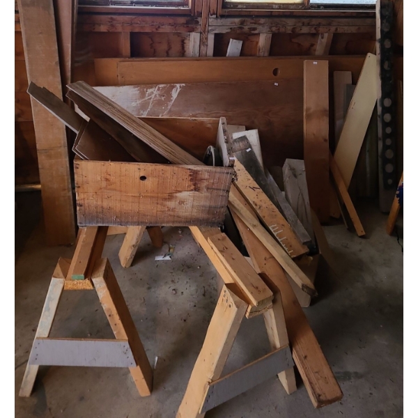 Wooden Doors 80 X 32, Various Lengths of Wood, Utility Folding Table