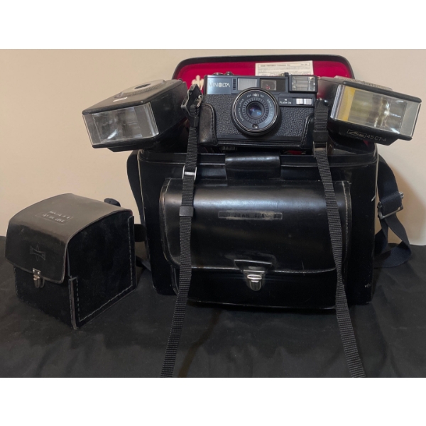 MINOLTA S2 Camera w/ Chic Satchel w/ Side Car & More