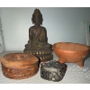 Image 2 : Seated Buddah 7"tall  w/ Handcarved Trinkboxes      