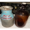 Image 1 : Local Historical Memorabillia- Metal Dairy Cream Can & Brown A&W Jug