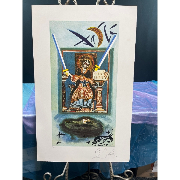 Salvador Dalí Lithograph Print "6 Part Tarot Series: Two of Swords" Number 71/250