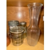 Image 2 : Vintage House Wares - Glass Vase Vintage Mason Jars Footed Colander & more 