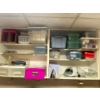 Image 1 : Shelves Of Sewing Supplies & Storage Containers.