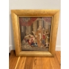 Image 1 : 19th Century Needlecraft Tapestry Art 25x29 In Broad Gold Frame