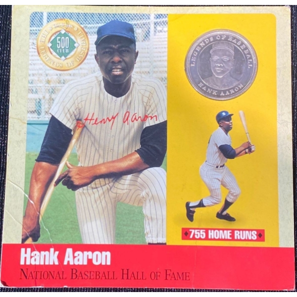 Legends of Baseball Hank Aaron Fine Silver Medallion