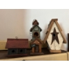 Image 1 :  selection of three birdhouses, small, medium, and large all hand painted and had made some from old