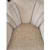 Image 3 : Vintage Upholstered Armchair With Rose-Embossed Pattern and Wooden Detailing