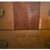 Image 3 : Mid Century Teak Double Wide Dressing Table w/ Mirror - Sea Shell Deco 46x17x63