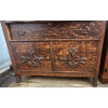 Image 15 : Two-Piece Wooden Hutch and Dresser With Ornate Carvings and Claw Feet
