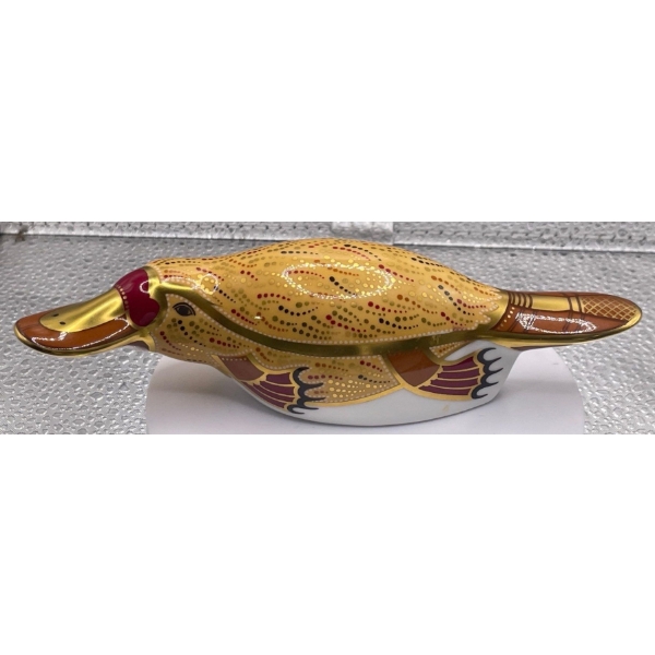 Gorgeous English Royal Crown Derby Bone China Platypus - 7 In Long