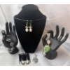 Image 1 : Stamped .925 Jewelry Set Featuring Bracelets, Earrings, and Pendant