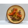 Image 1 : Chalk Birds, Pair of Orange Birds Sitting on a Branch 9"Diameter
